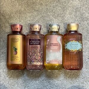 Bath & Body Works Pink, Gold & Peach Body Wash Set - 4 Bottles